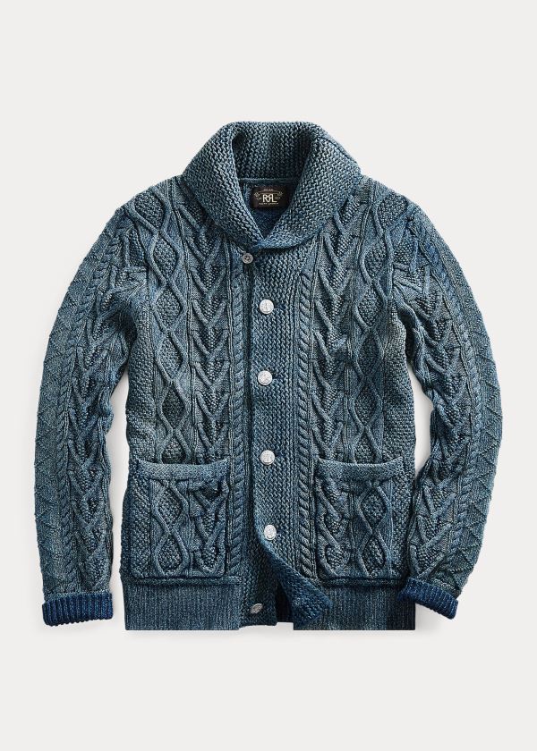 Ralph Lauren Aran Cotton Cardigan Herre Danmark (NZGPI6479)